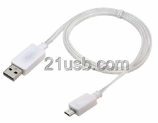 USB AM TO MICRO 5P CABLE 發光線 白色，USB手機線，手機數據線，MHL TYPE C CABLE,TYPE C HUB 擴展塢工廠