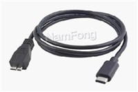 USB3.0cabel,USB C type,Type-C to USB 3.0 Micro B M 黑色，USB CABLE，USB延長線，延長線數據線工廠，PD快充線廠家