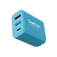 藍色充電頭三合一兼容SWITCH任天堂游戲機配線HUB拓展塢USB3.1 TYPE C擴展塢