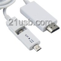 HDMI AM TO MICRO 5P+11P+USB MHL 視頻線