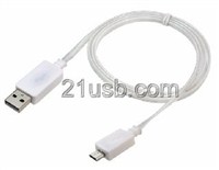 USB AM TO MICRO 5P CABLE 發光線 白色，USB手機線，手機數據線，MHL TYPE C CABLE,TYPE C HUB 擴展塢工廠
