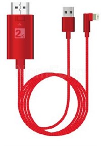 linghtning M  TO  HDMI M +USB M雙支線-90度頭，linghtning M90度彎頭，linghtning 彎頭手機視頻線工廠，視頻線生產廠家，MHL工廠